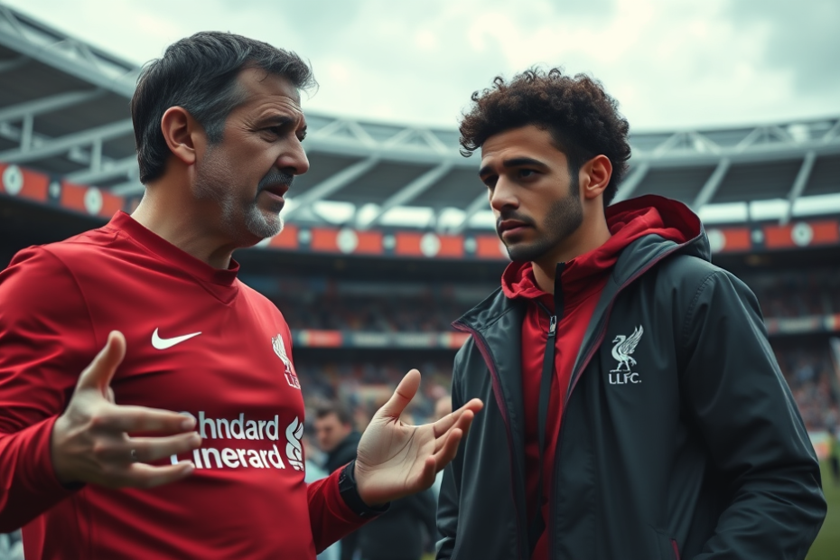 Imagem de Mohamed Salah, atacante do Liverpool, que enfrenta críticas e deve pedir desculpas ao clube após recentes declarações.