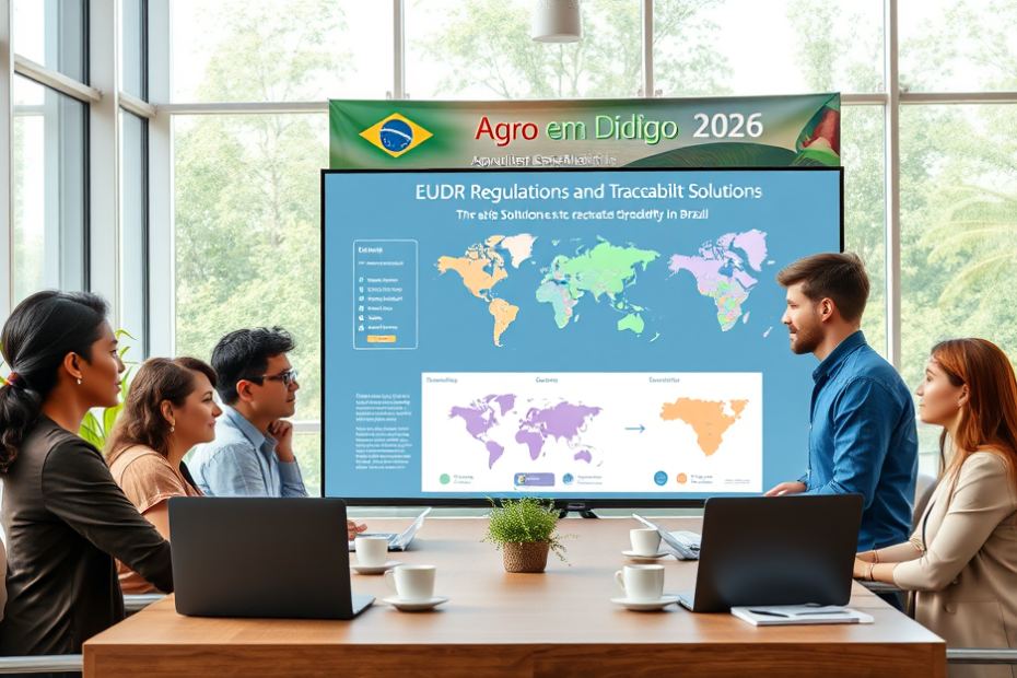 Imagem destacando as soluções de rastreabilidade sustentável no setor agropecuário frente à EUDR.