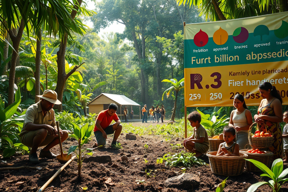 Imagem representativa dos projetos do Fundo Amazônia focados em sustentabilidade e combate a incêndios.