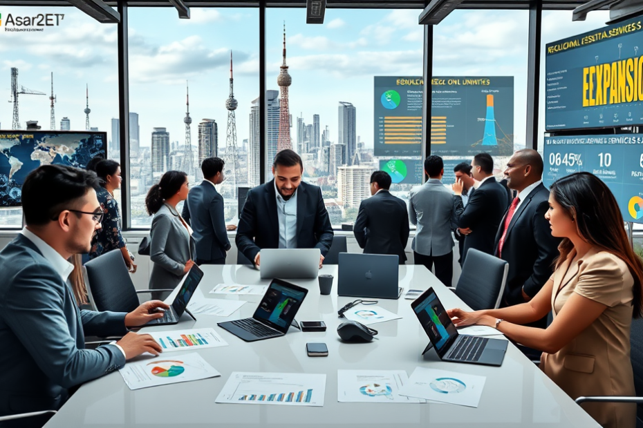 Gráfico ilustrando o crescimento do setor de telecomunicações no Brasil, destacando novas oportunidades de trabalho e desenvolvimento tecnológico.