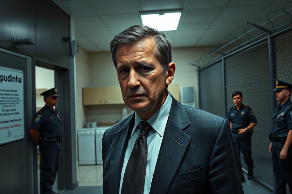 Ex-presidente Jair Bolsonaro em nova cela na penitenciária Papudinha com cozinha e lavanderia.