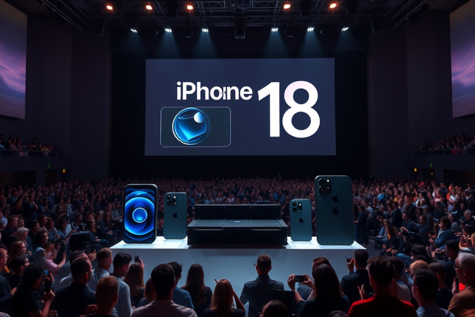 Imagem ilustrativa do iPhone 18 com novas telas e design inovador.