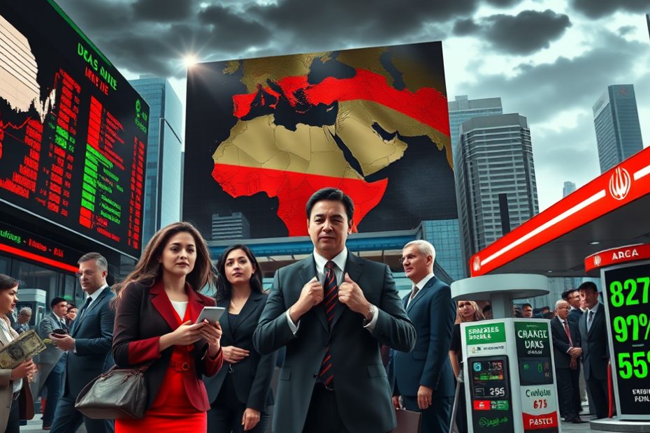 A escalada da guerra no Oriente Médio impacta a economia global e causa volatilidade no mercado acionário, com possível valorização do dólar e aumento no preço do petróleo.