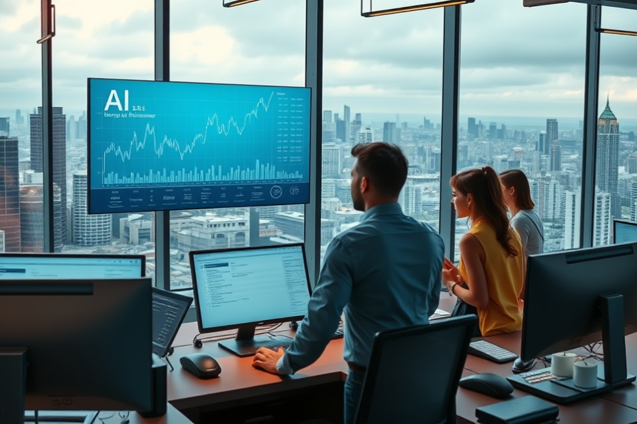 Gráfico mostrando a previsão de crise econômica devido à adoção da IA.