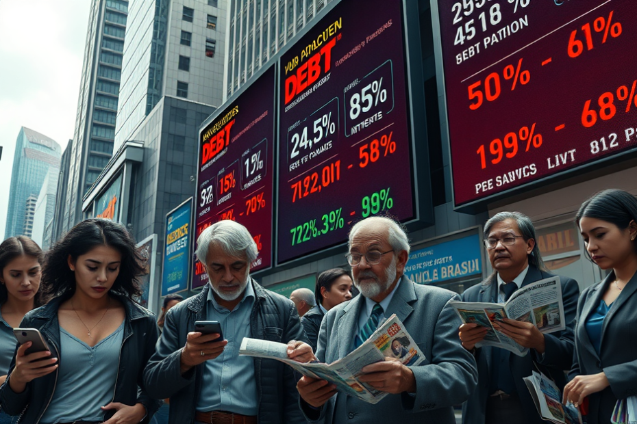 Gráfico mostrando o aumento do endividamento dos brasileiros e suas consequências nas finanças pessoais.