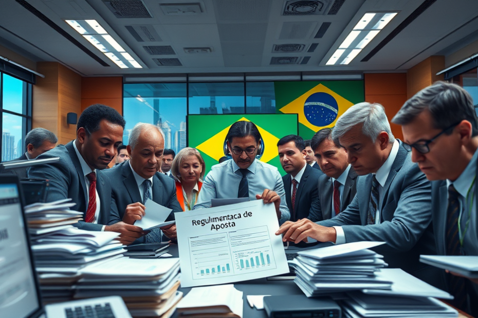 Ilustração sobre o bloqueio de plataformas de apostas pelo governo brasileiro, destacando a regulamentação de mercados preditivos e a supervisão da CVM.