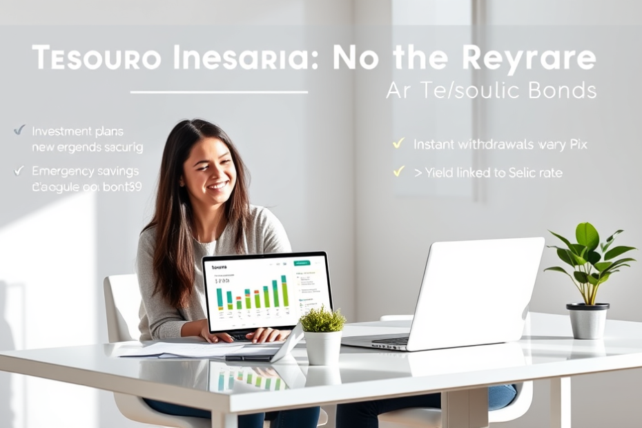Imagem ilustrativa do Tesouro Reserva, destacando a liquidez e rendimento rápido para investimentos.