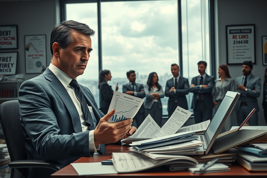 Imagem destacando a crise financeira enfrentada pela empresa You, Inc, com foco em seus desafios financeiros e insatisfação dos clientes.